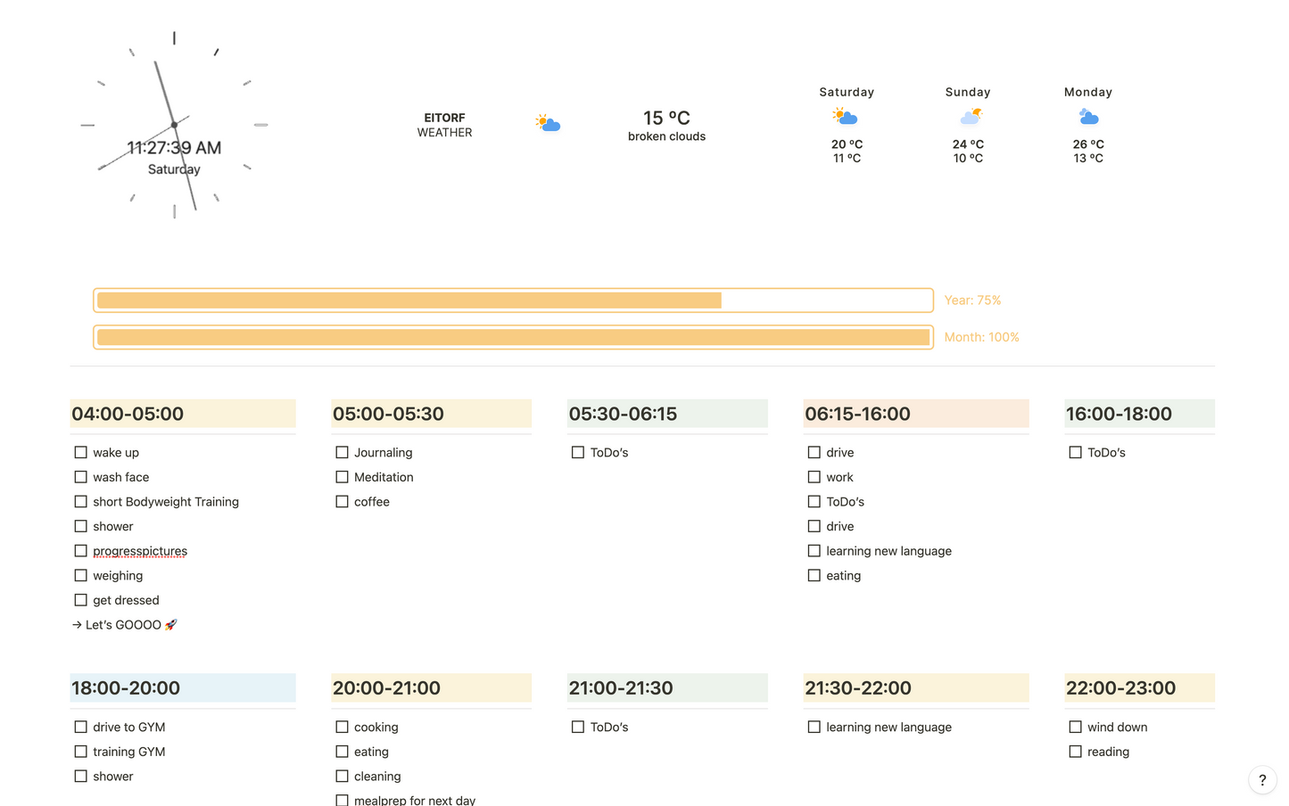 My Daily Routine - Notion Template