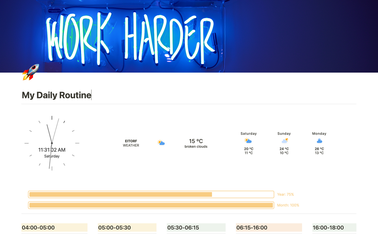 My Daily Routine - Notion Template