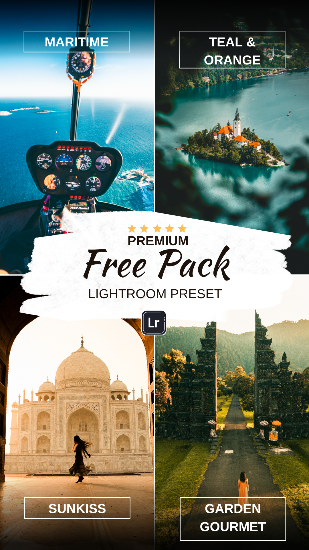 FREE Lightroom Preset Pack of 4 Go-To-Presets for LR Mobile & Desktop